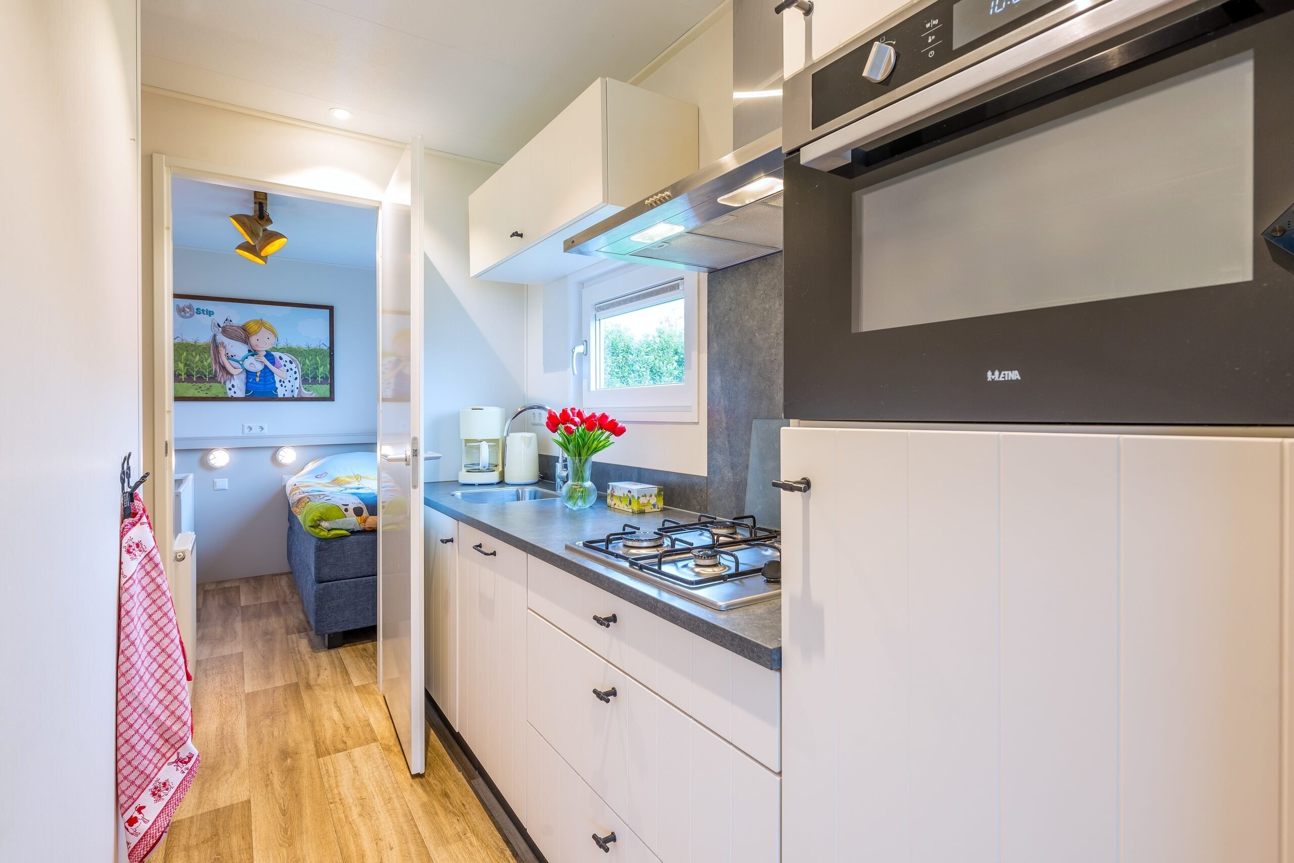 Stip de pony huisje keuken bij Familie Resort Molenwaard