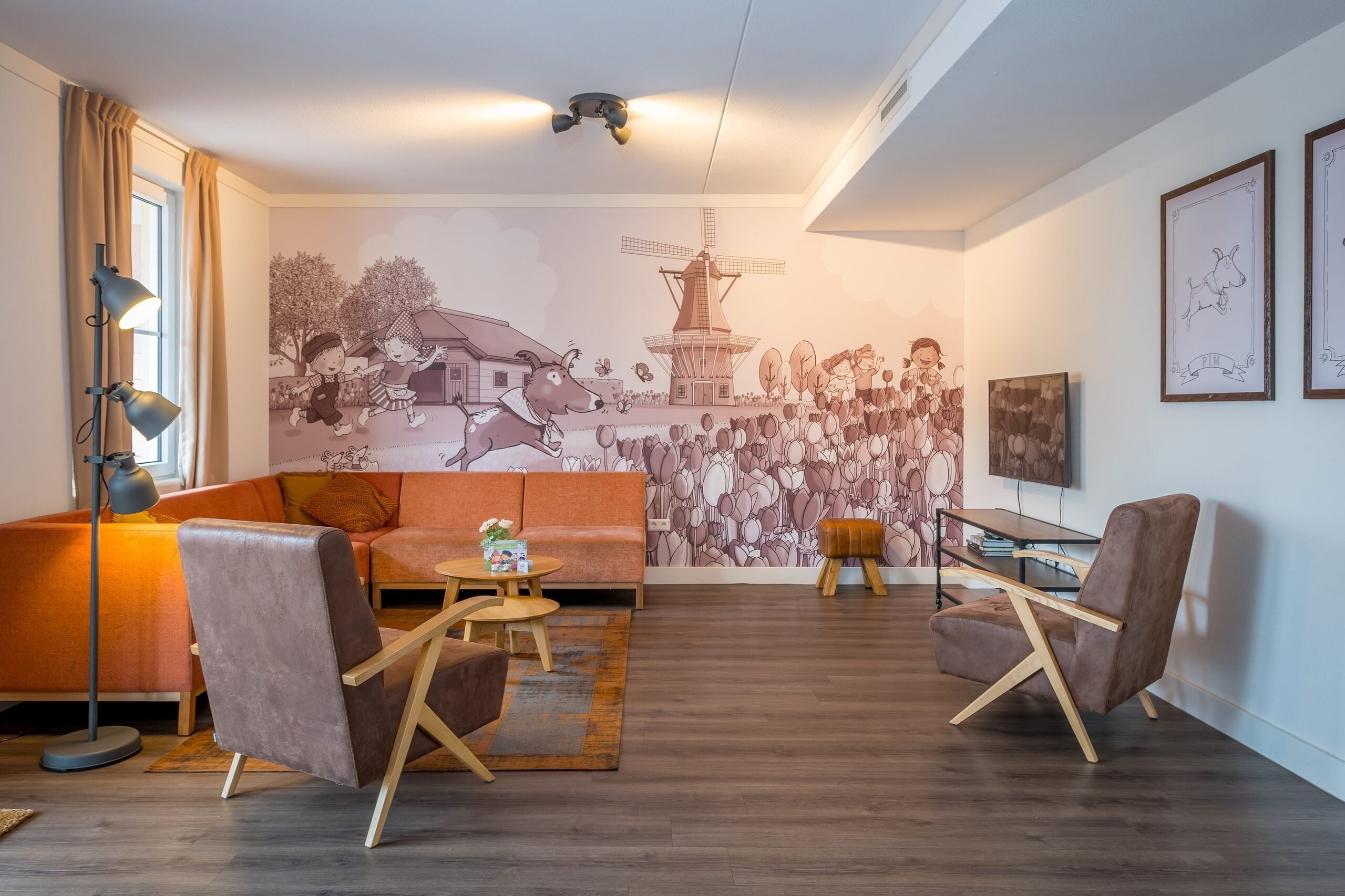 Groepsaccommodatie woonkamer Familie Resort Molenwaard