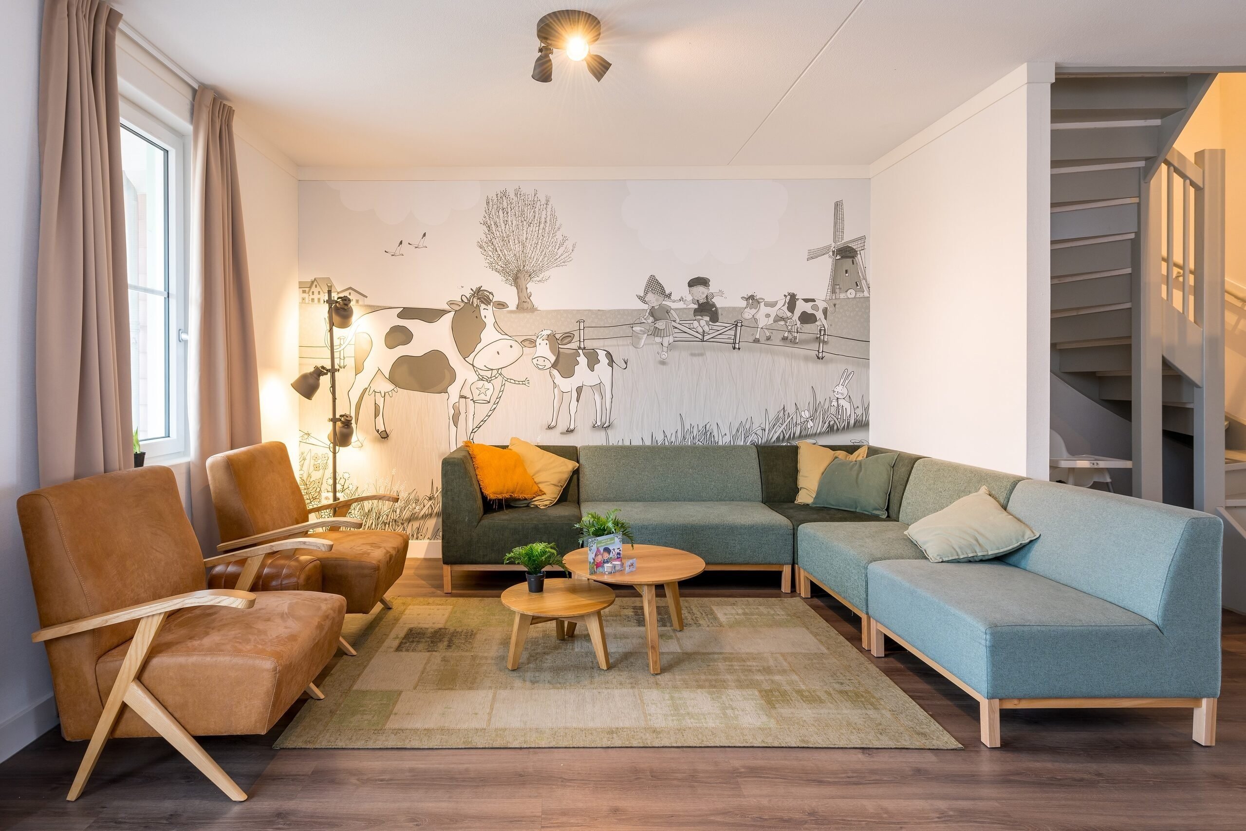 Groepsaccommodatie woonkamer bij Familie Resort Molenwaard