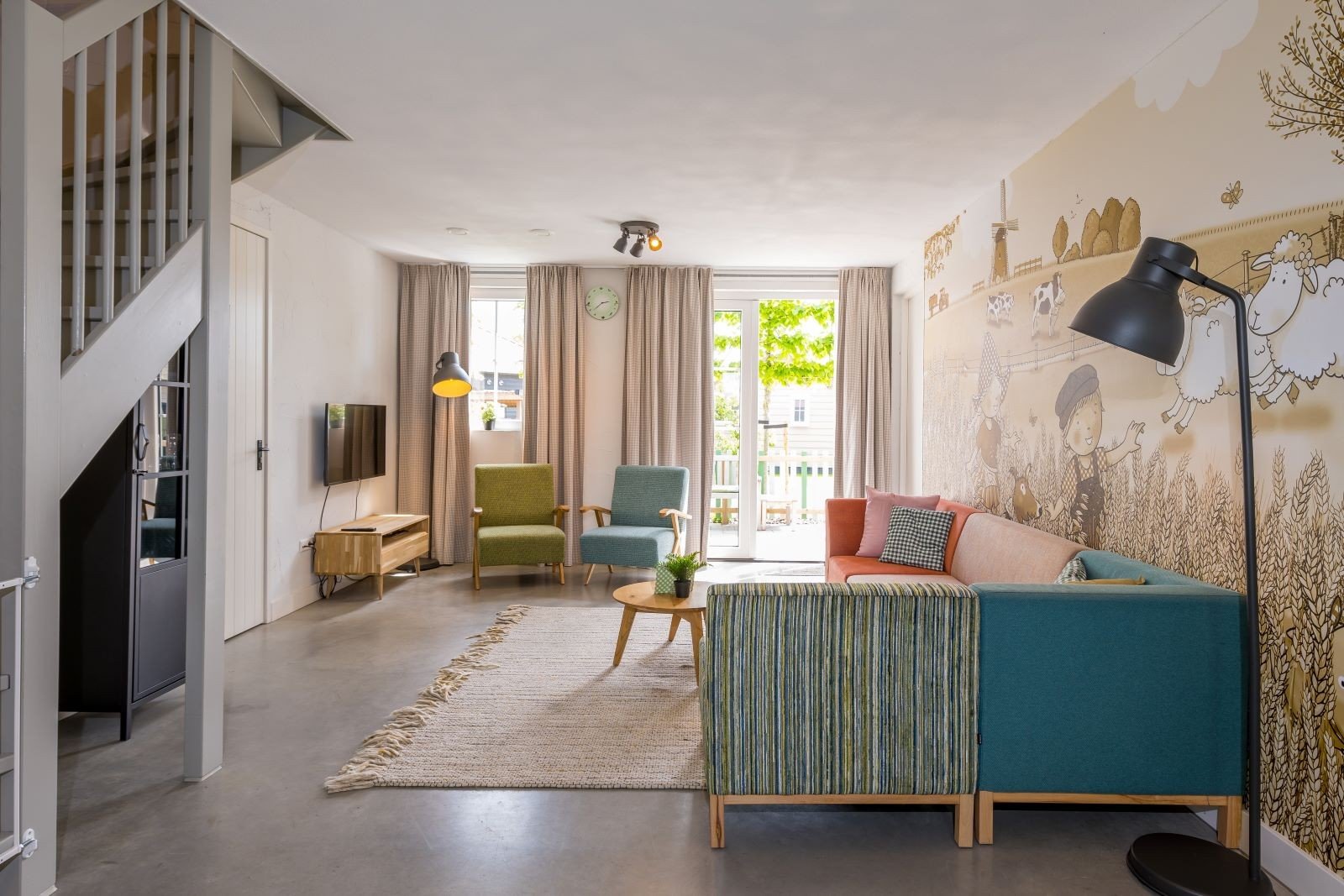 Hooischuur woonkamer familie resort molenwaard