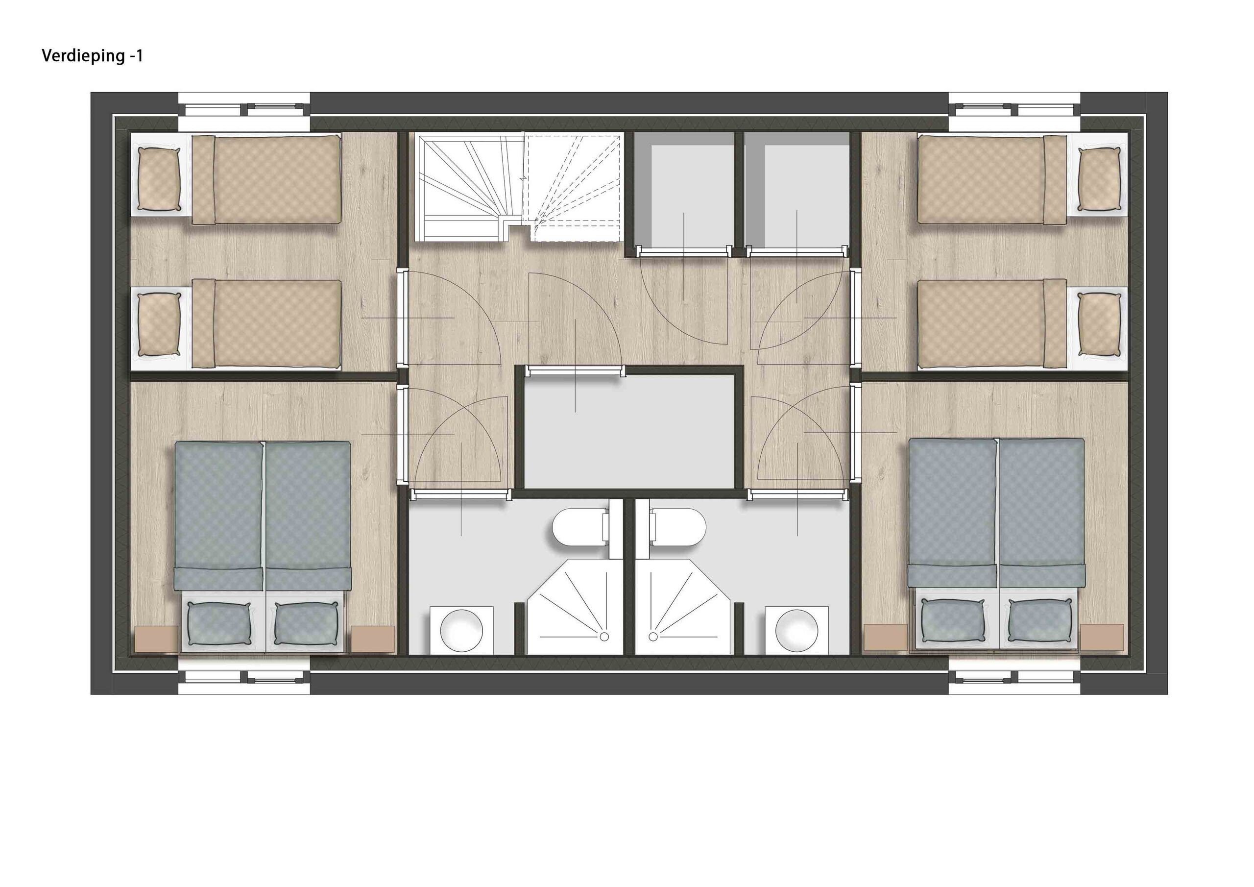 Verdieping 1 de schouw plattegrond familie resort molenwaard