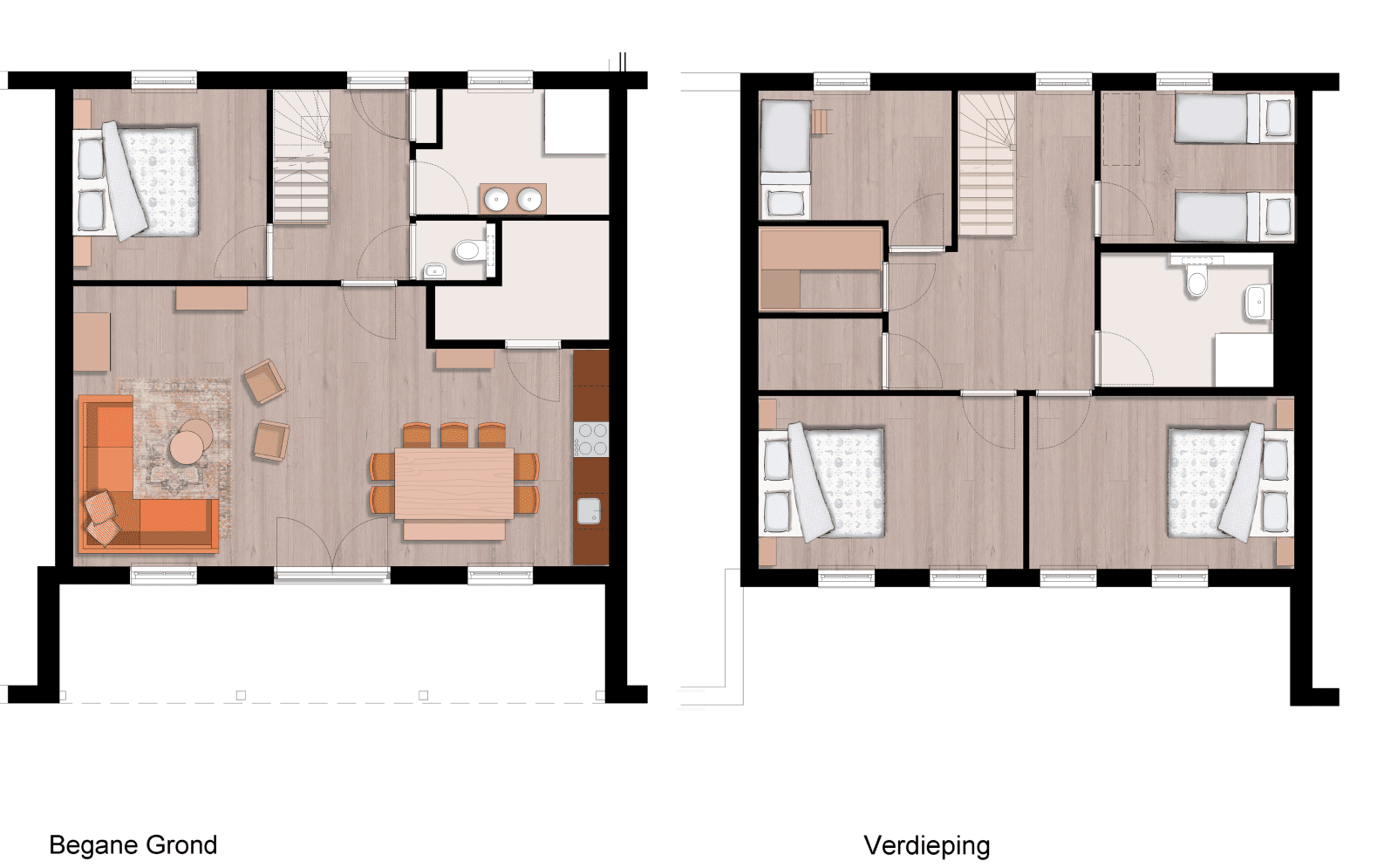 Dorpstraat pim 10 personen plattegrond familie resort molenwaard