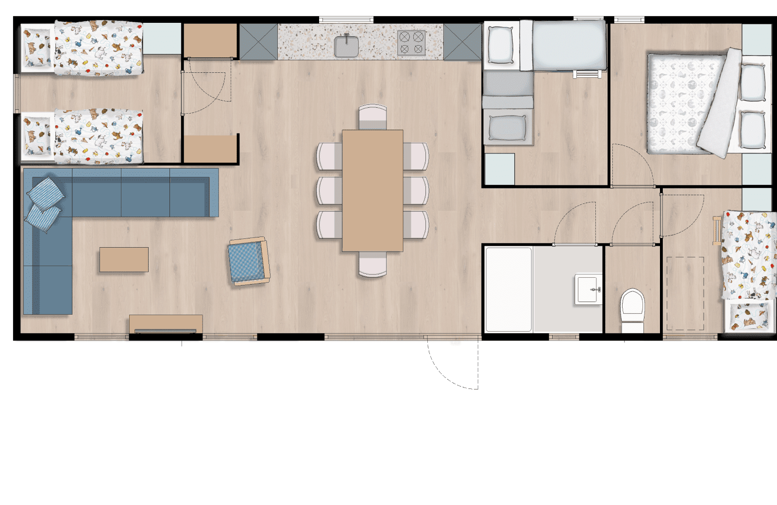 Fien en teun boerderij 8 personen plattegrond familie resort molenwaard